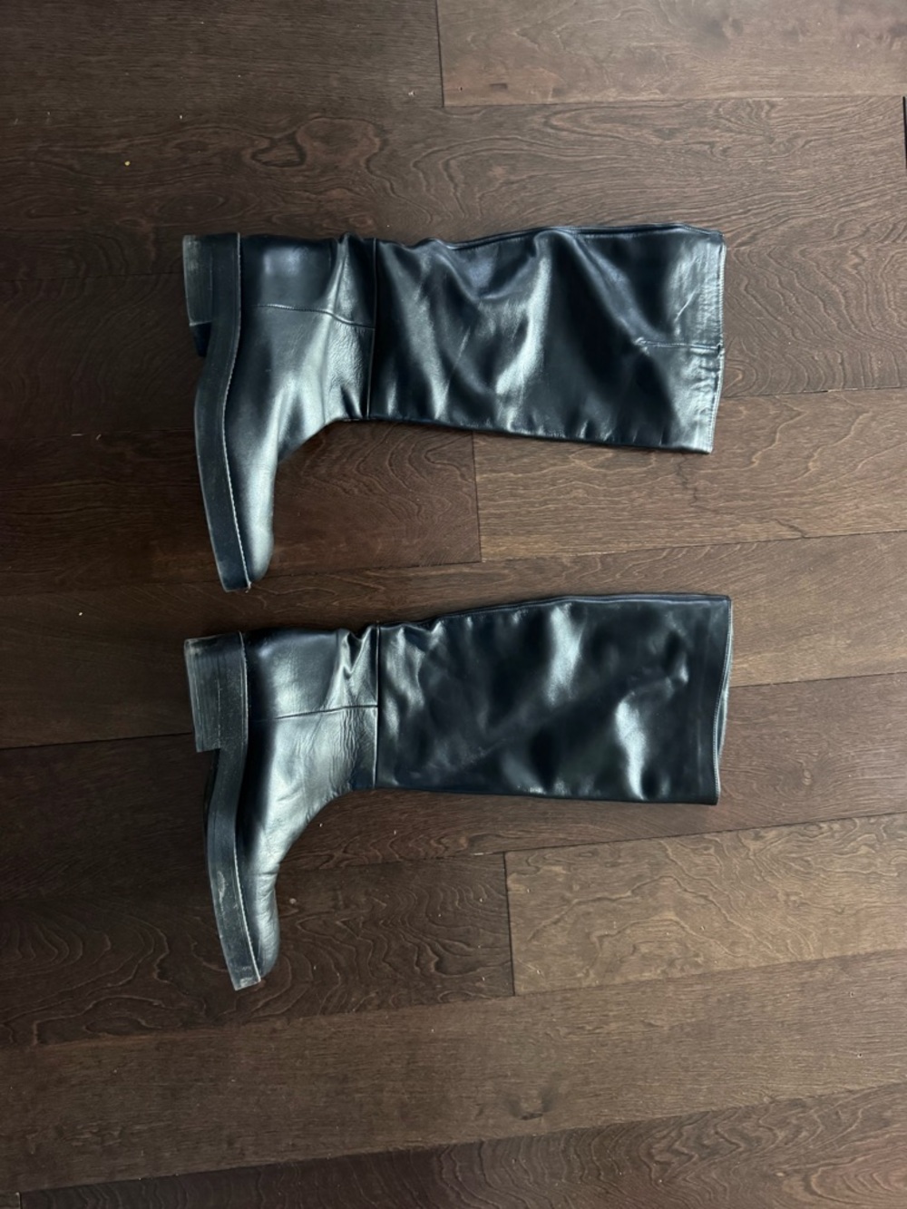 Black Leather Knee-High Boots